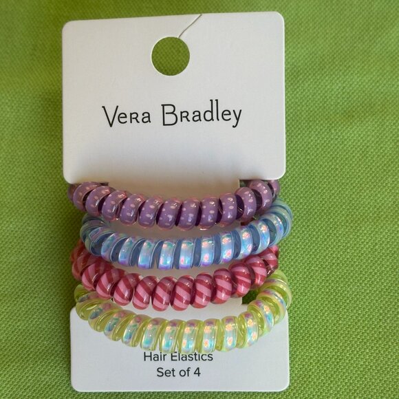 VERA BRADLEY SPIRAL HAIR ELASTICS:NWT SWEET WILDFLOWERS or HAPPY HYDRANGEAS - Picture 4 of 14